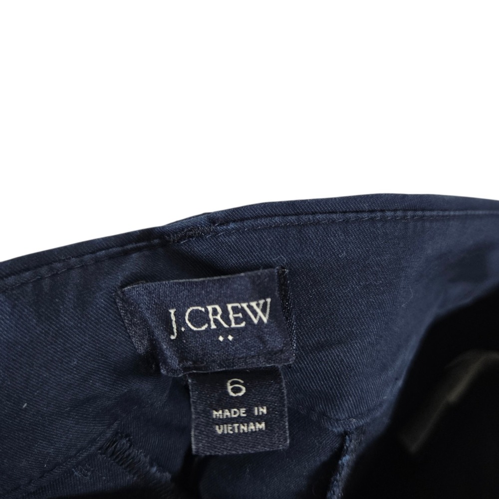 J.Crew Chino Shorts Womens 6 Solid Navy Blue Flat Front 8.5" Inseam Cotton Blend - Picture 5 of 7